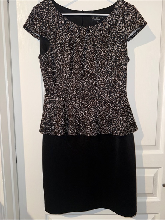 connected apparel Dresses & Skirts - Black & Gold Patterned Peplum Skirt - Classic Women's Dress